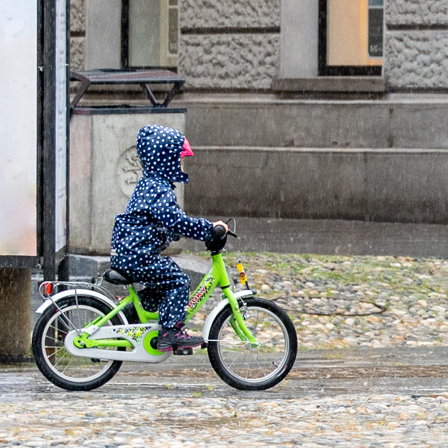 Unterwegs mit dem Fahrrad trotz Regen